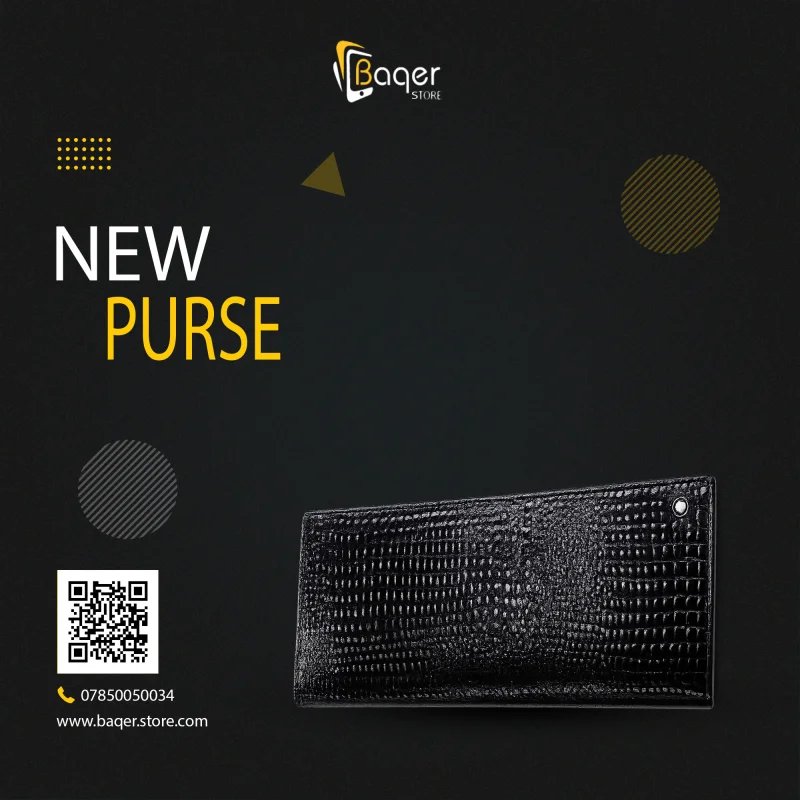 Classic Crocodile Embossed Long Wallet – Black Edition