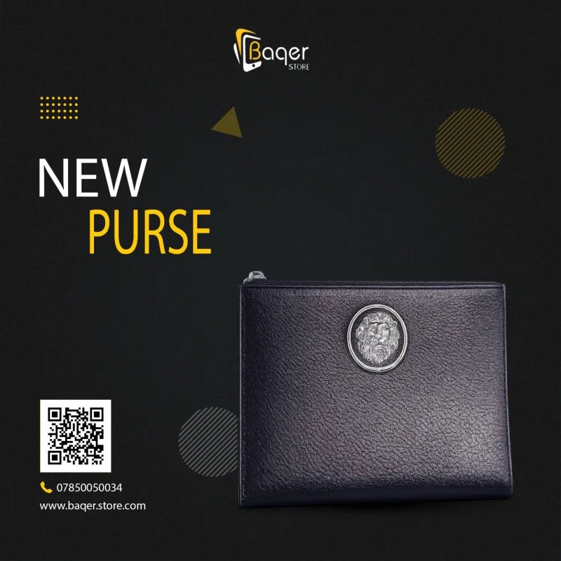 Medallion Classic Leather Zip Wallet – Black Edition