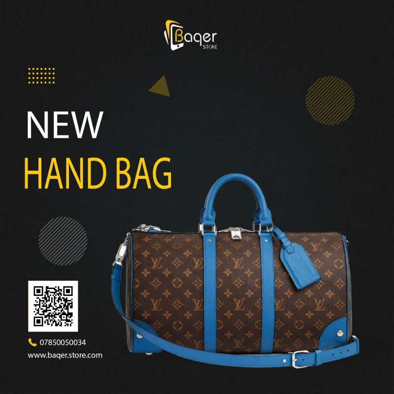 Louis Vuitton Keepall Bandoulière Monogram Blue Accent