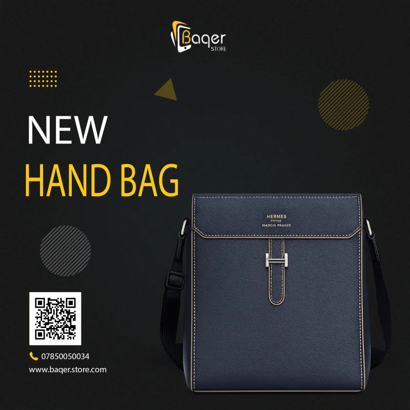 Hermès Messenger Leather Bag – Navy Edition